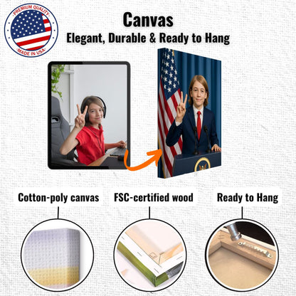 Personalized U.S. President Portrait – Canvas - Masterpiece Print