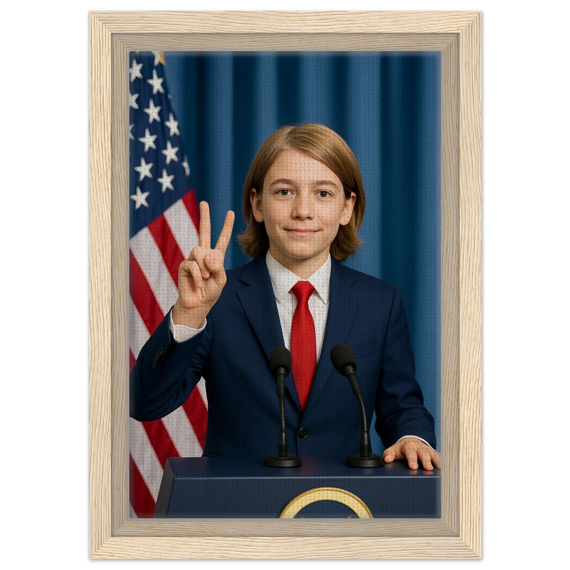 Personalized U.S. President Portrait – Framed Canvas - Masterpiece Print
