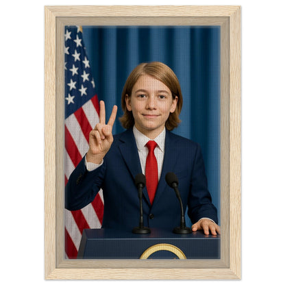 Personalized U.S. President Portrait – Framed Canvas - Masterpiece Print