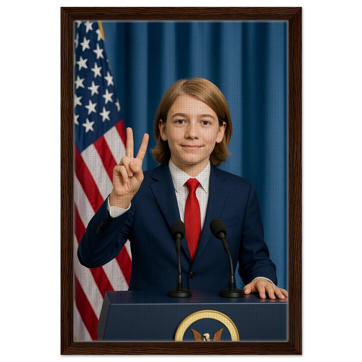 Personalized U.S. President Portrait – Framed Canvas - Masterpiece Print
