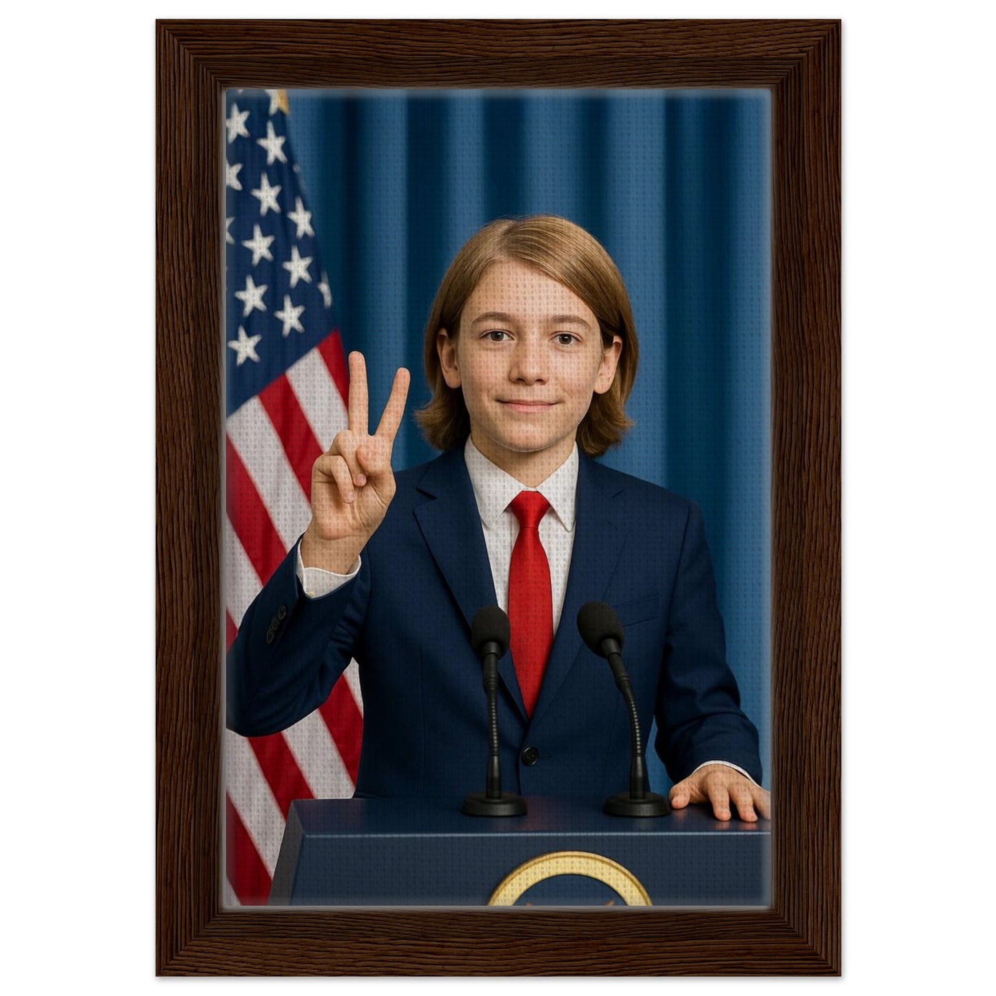 Personalized U.S. President Portrait – Framed Canvas - Masterpiece Print