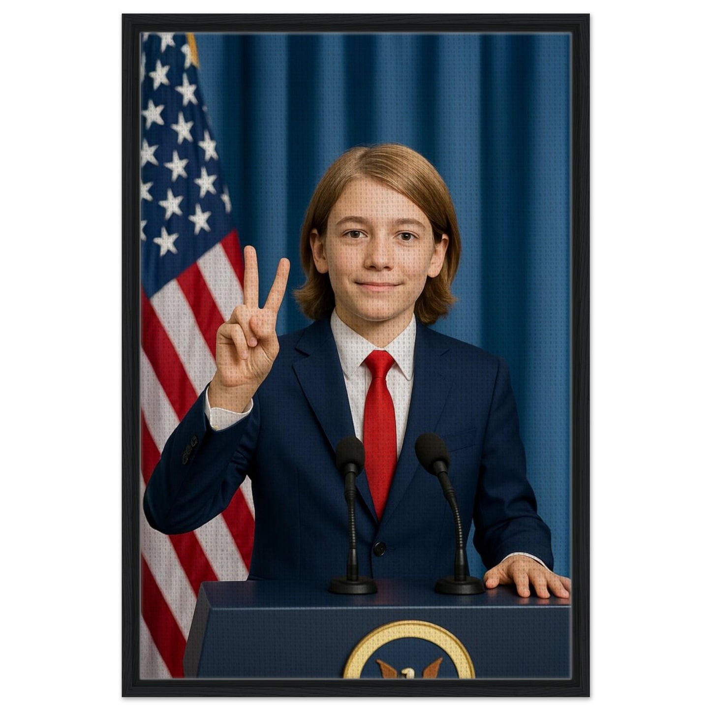 Personalized U.S. President Portrait – Framed Canvas - Masterpiece Print