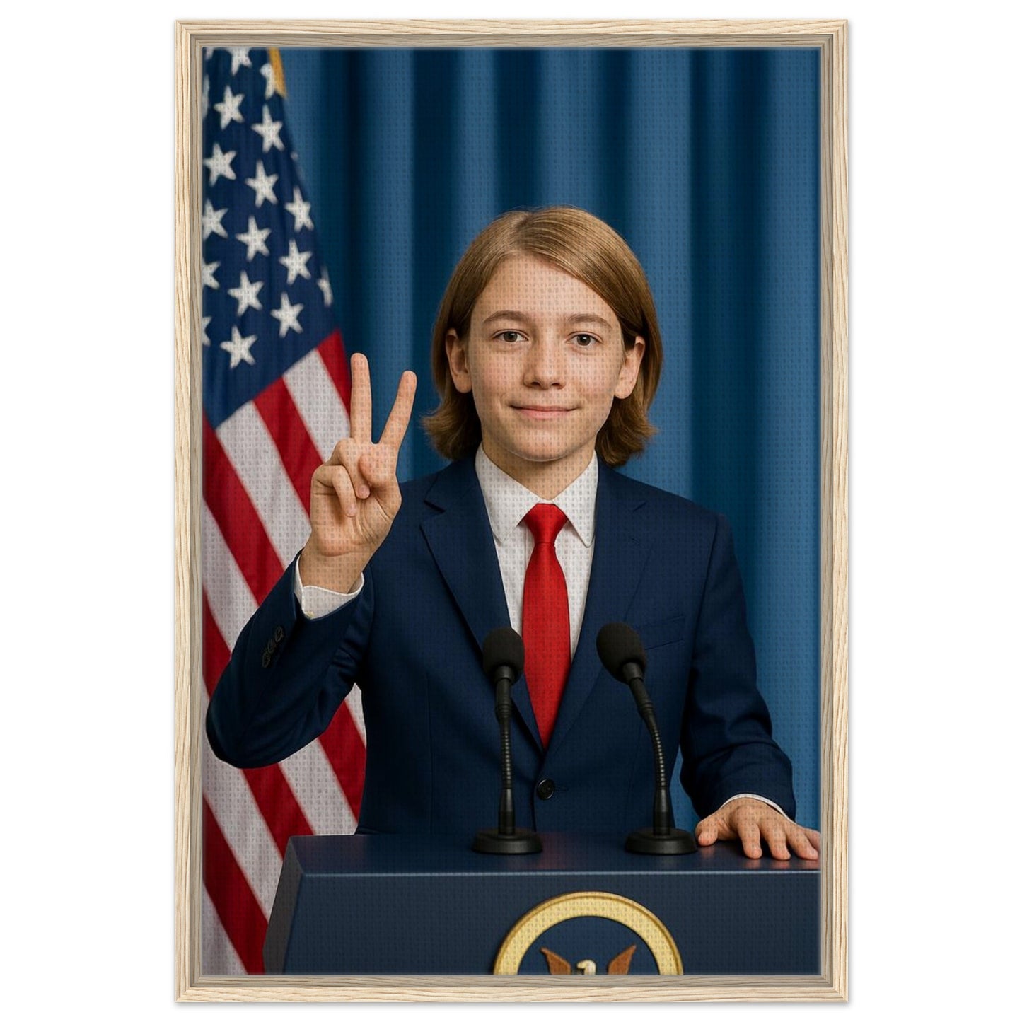 Personalized U.S. President Portrait – Framed Canvas - Masterpiece Print