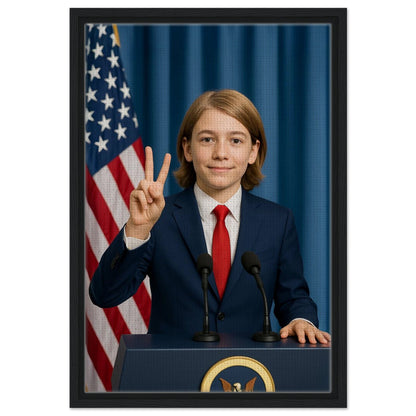 Personalized U.S. President Portrait – Framed Canvas - Masterpiece Print