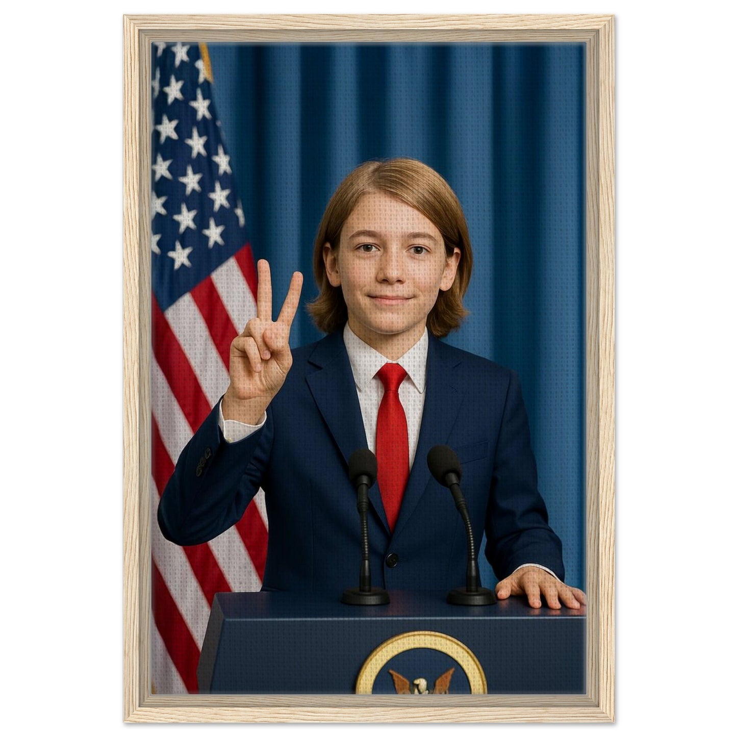 Personalized U.S. President Portrait – Framed Canvas - Masterpiece Print