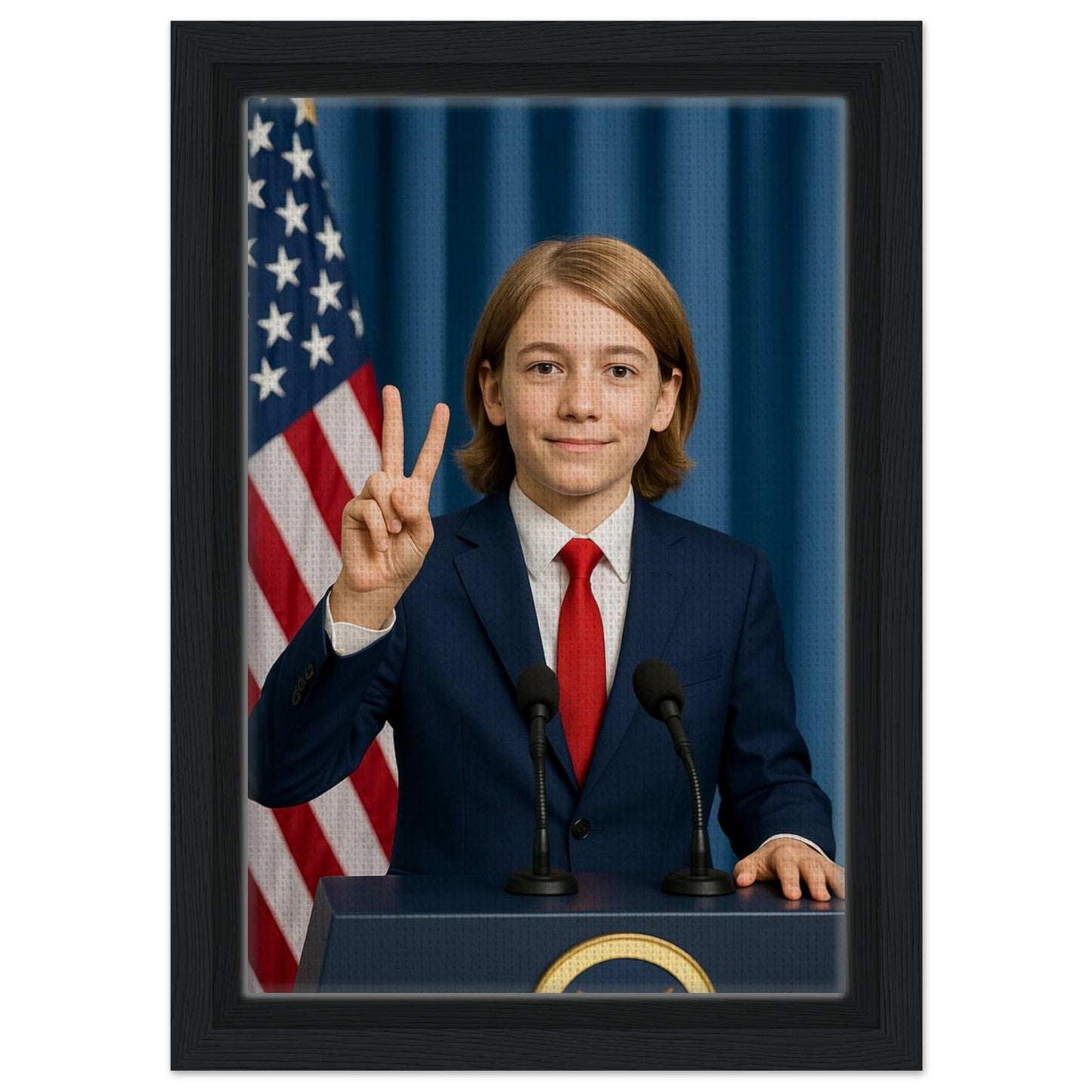 Personalized U.S. President Portrait – Framed Canvas - Masterpiece Print