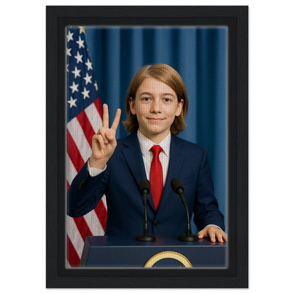 Personalized U.S. President Portrait – Framed Canvas - Masterpiece Print