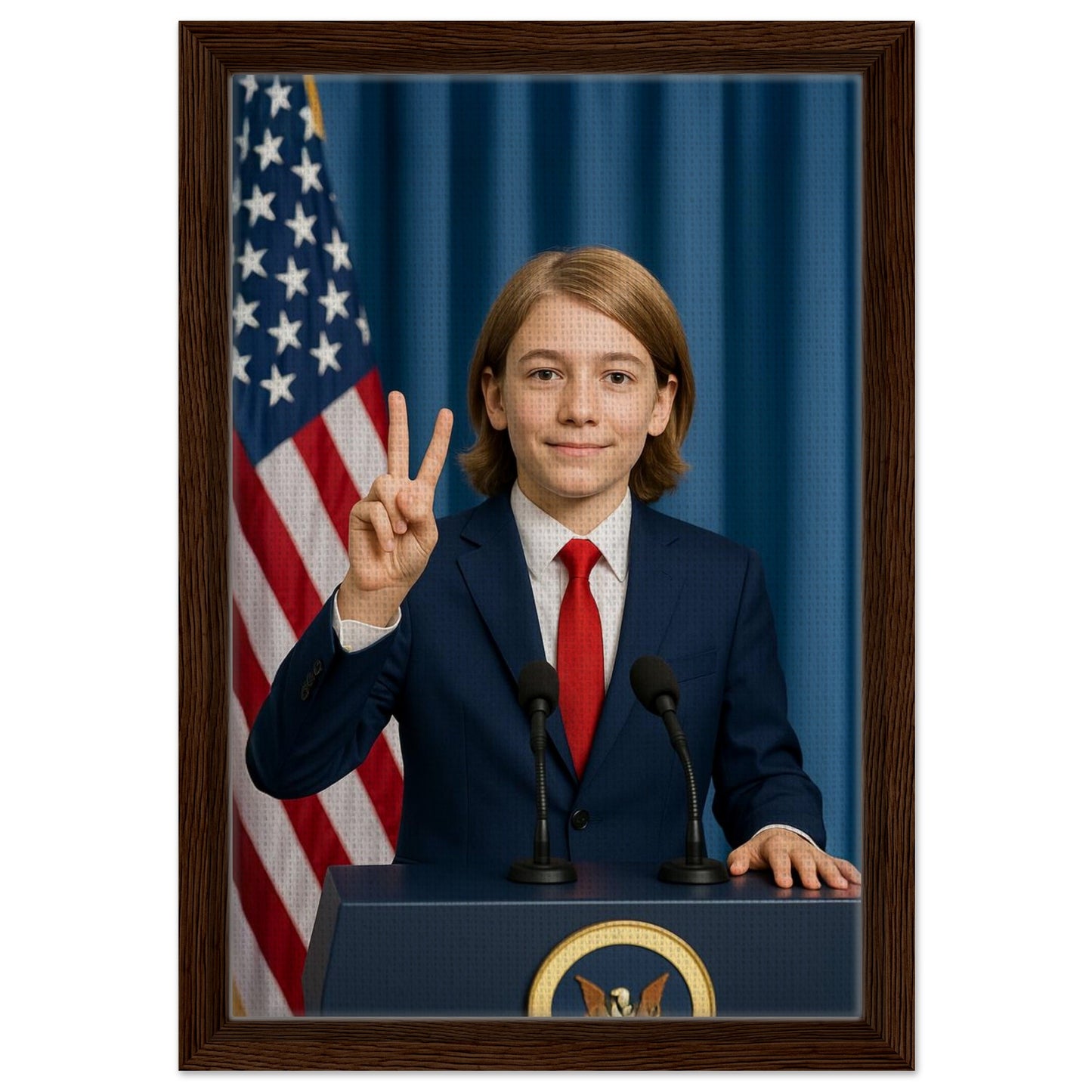 Personalized U.S. President Portrait – Framed Canvas - Masterpiece Print