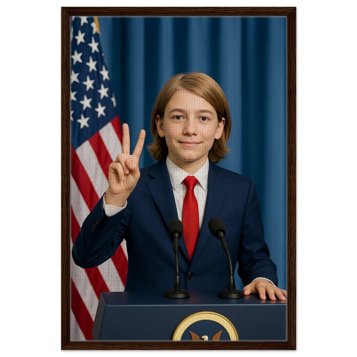 Personalized U.S. President Portrait – Framed Canvas - Masterpiece Print