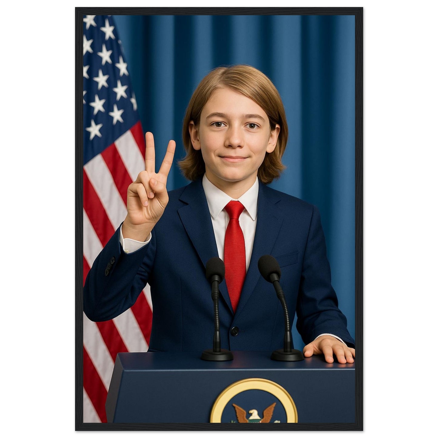 Personalized U.S. President Portrait – Framed Print - Masterpiece Print