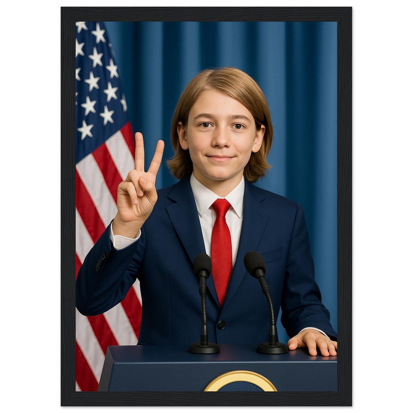 Personalized U.S. President Portrait – Framed Print - Masterpiece Print