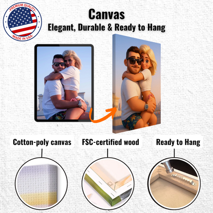 Personalized Couple Portrait – Canvas