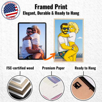 Personalized Couple Portrait – Framed Print