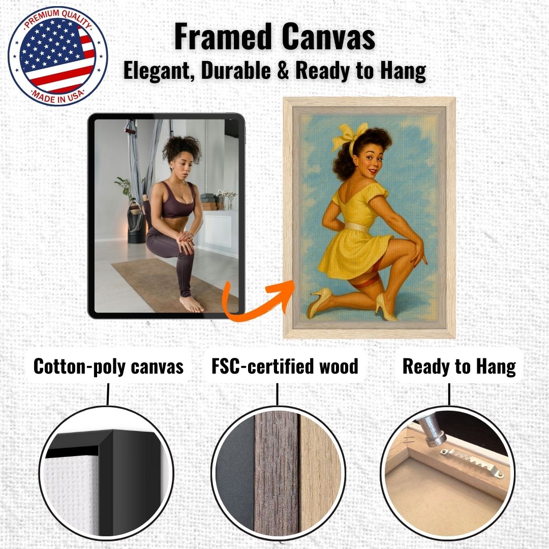 Personalized Pin-Up Portrait – Framed Canvas