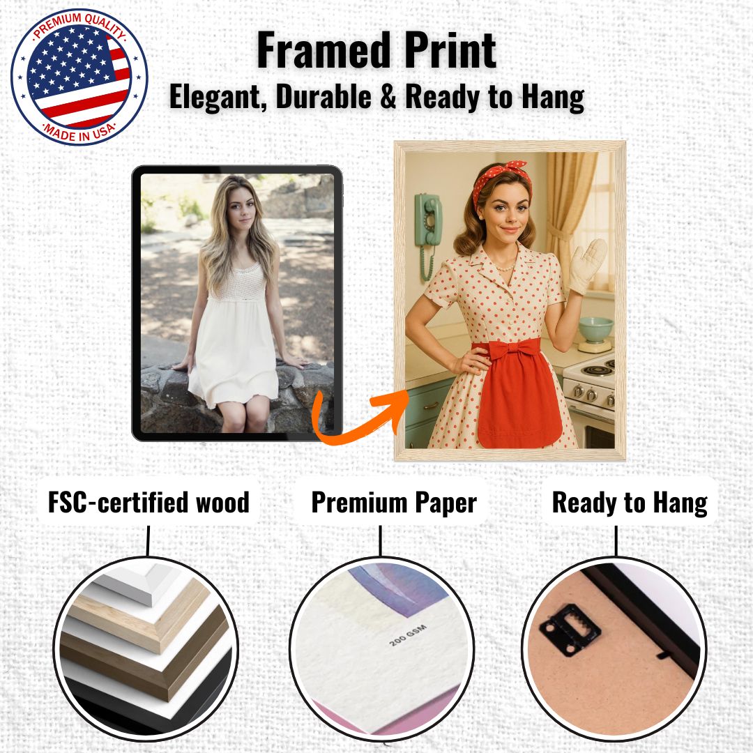 Personalized Pin-Up Portrait – Framed Print