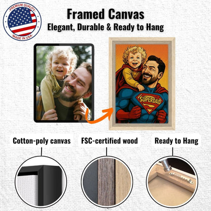 Personalized Portrait for Father – Framed Canvas