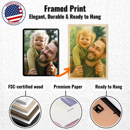 Personalized Portrait for Father – Framed Print