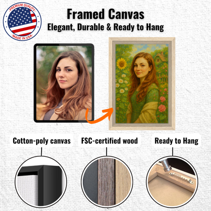Personalized Portrait for Her – Framed Canvas