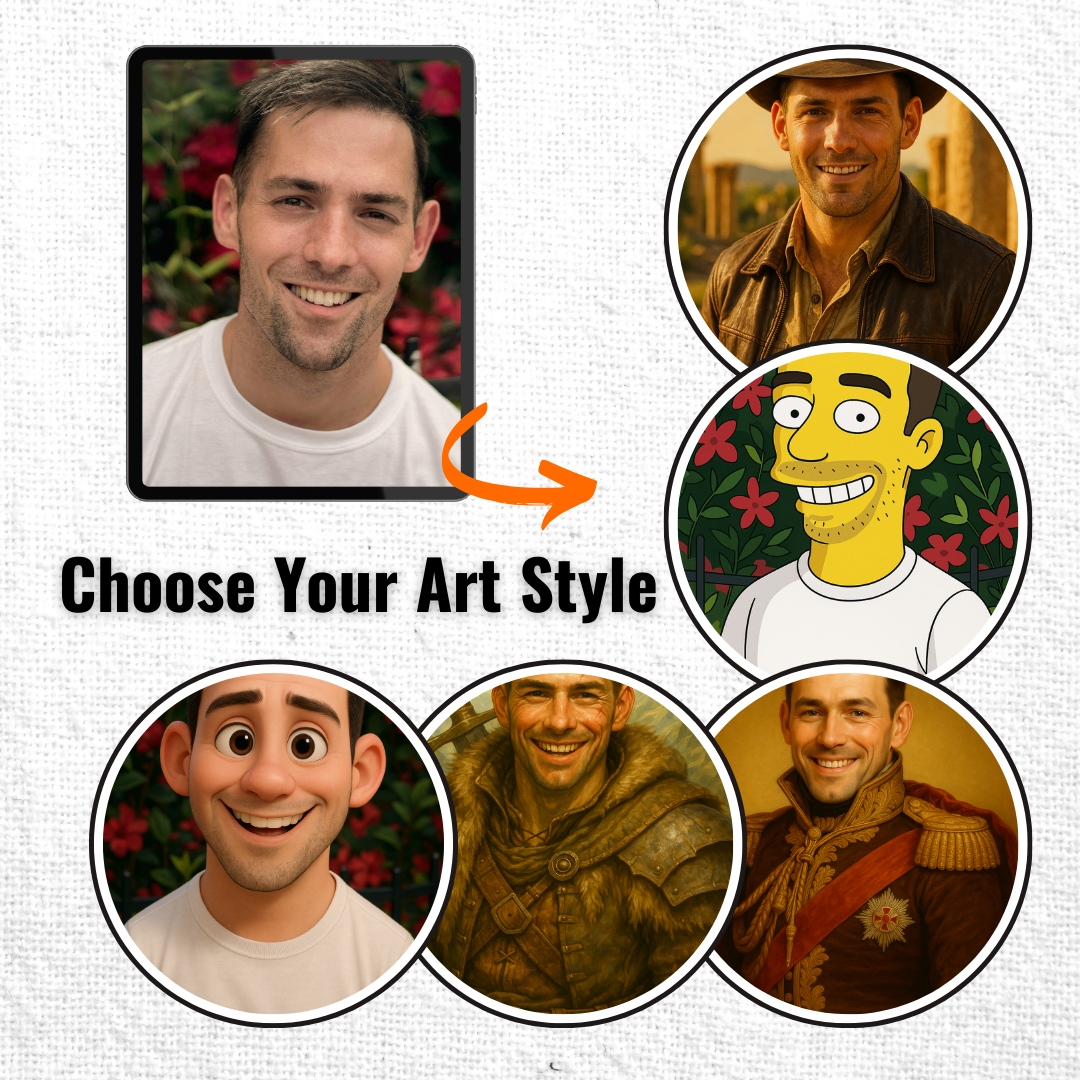 Personalized Portrait for Him – Framed Canvas