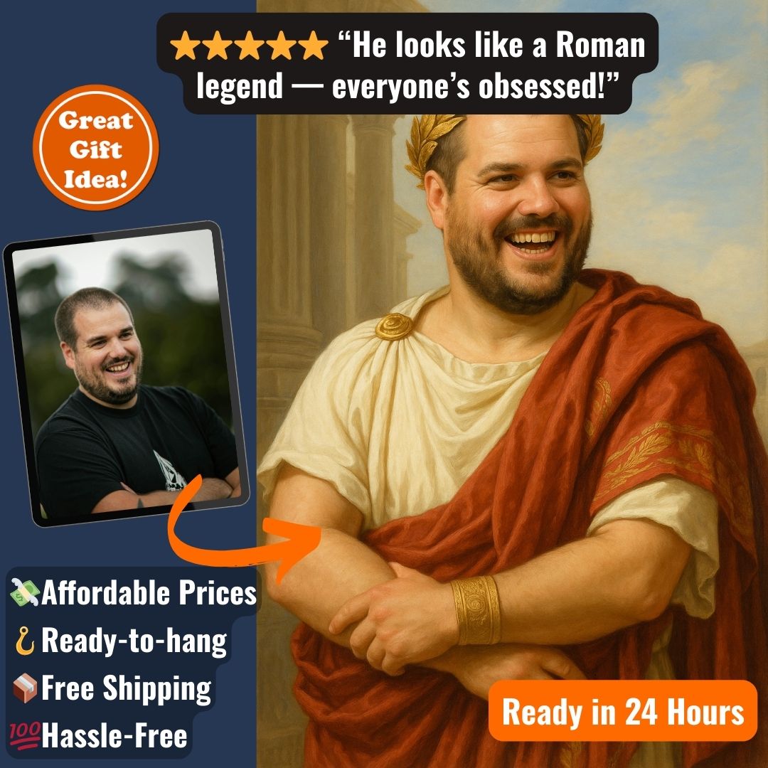 Personalized Royal Man Portrait – Framed Canvas