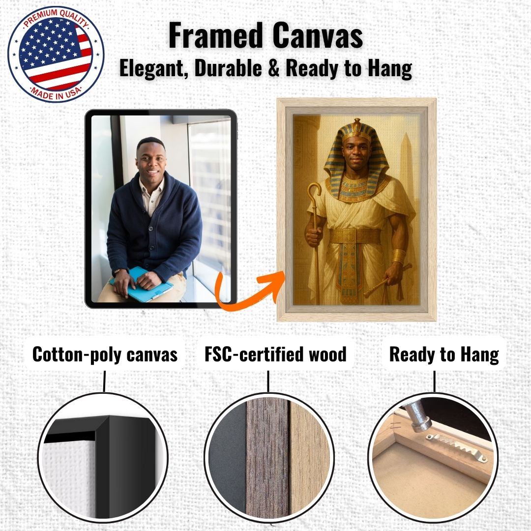 Personalized Royal Man Portrait – Framed Canvas