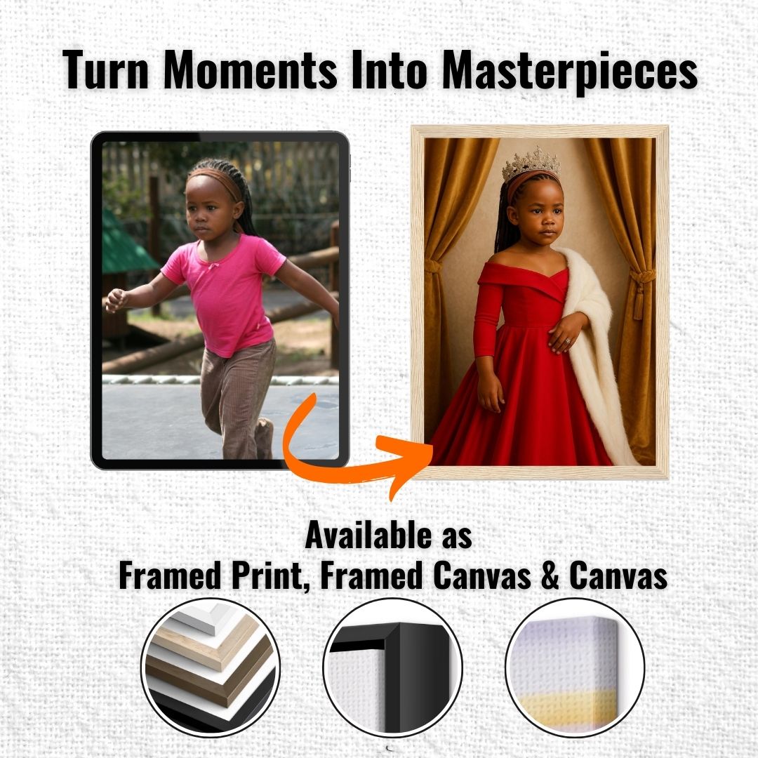 Personalized Royal Woman Portrait – Framed Print