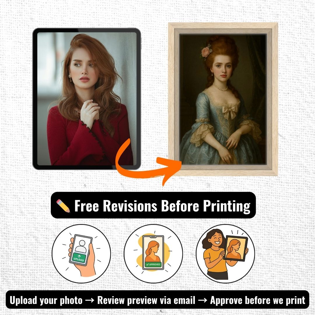 Personalized Royal Woman Portrait – Framed Print