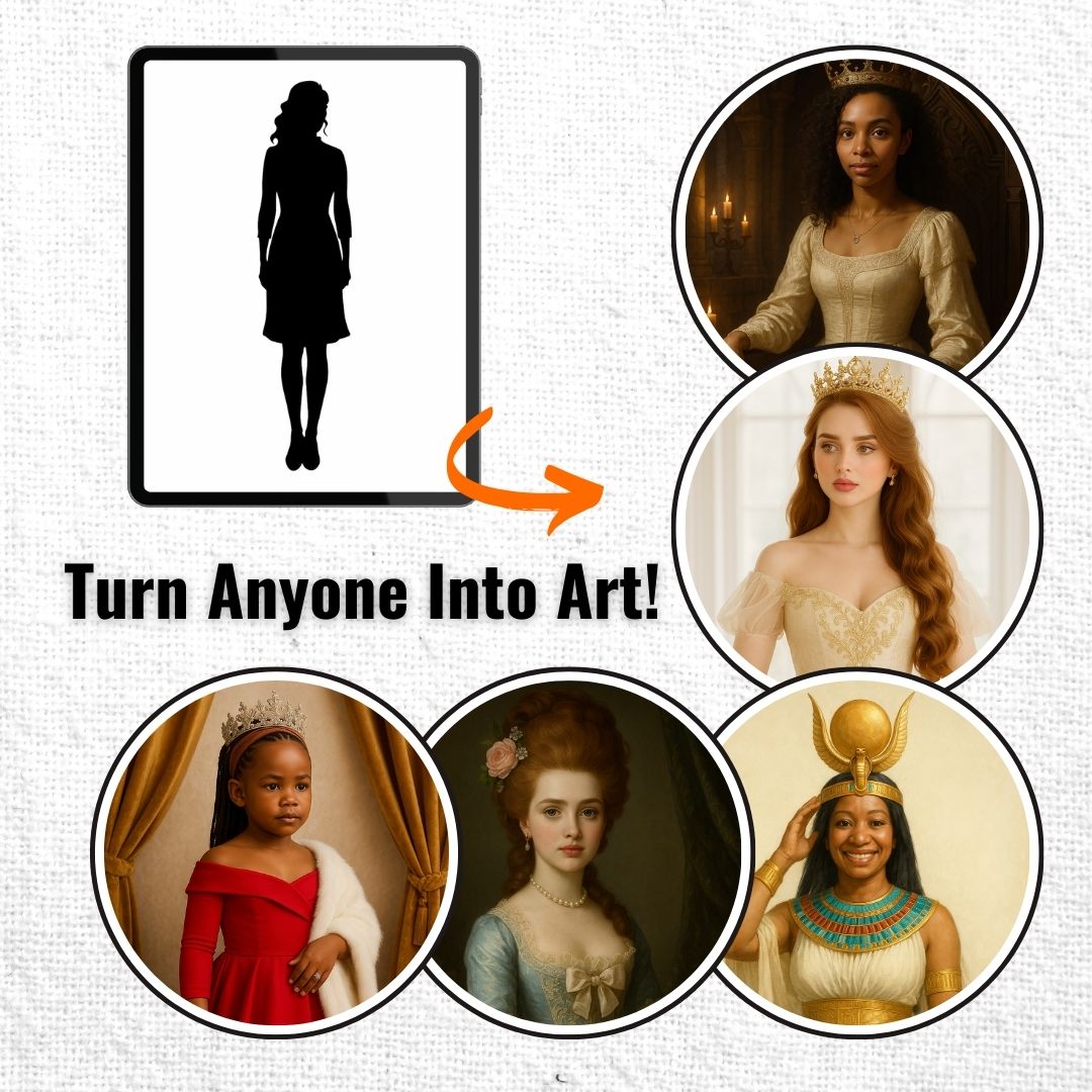 Personalized Royal Woman Portrait – Framed Print