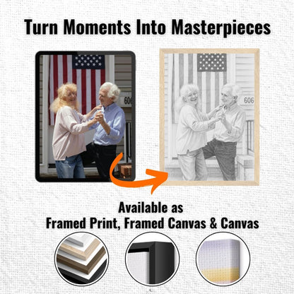 Personalized Sketch Portrait – Canvas