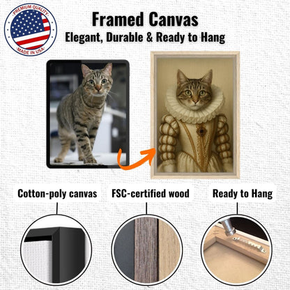 Royal Pet Portrait – Framed Canvas