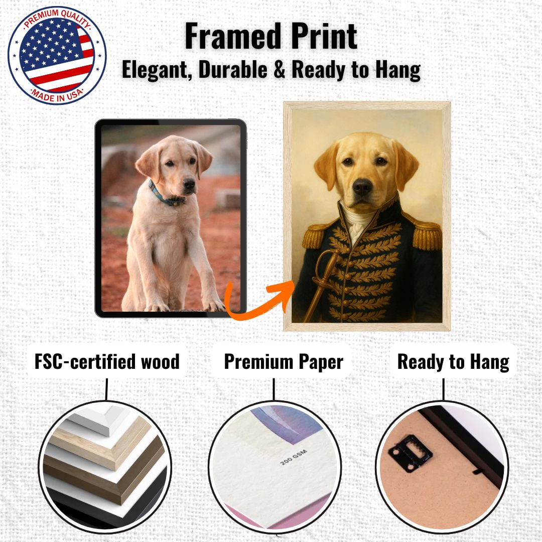 Royal Pet Portrait – Framed Print