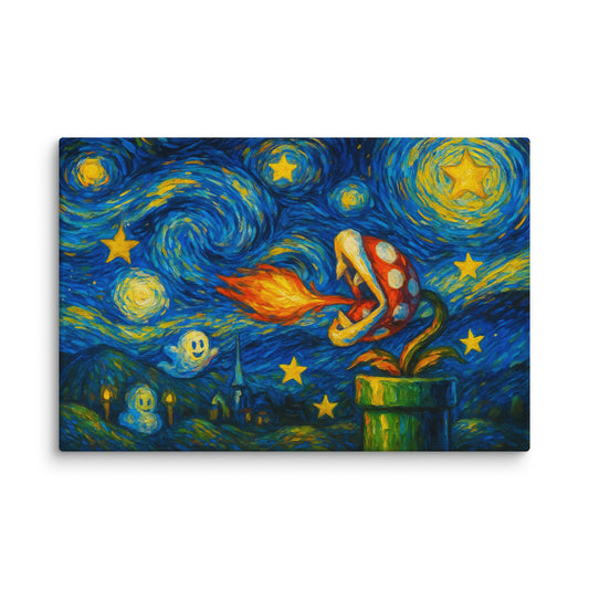 Starry Night Fantasy Bloom Extra Large Canvas  60″x40″ - Masterpiece Print