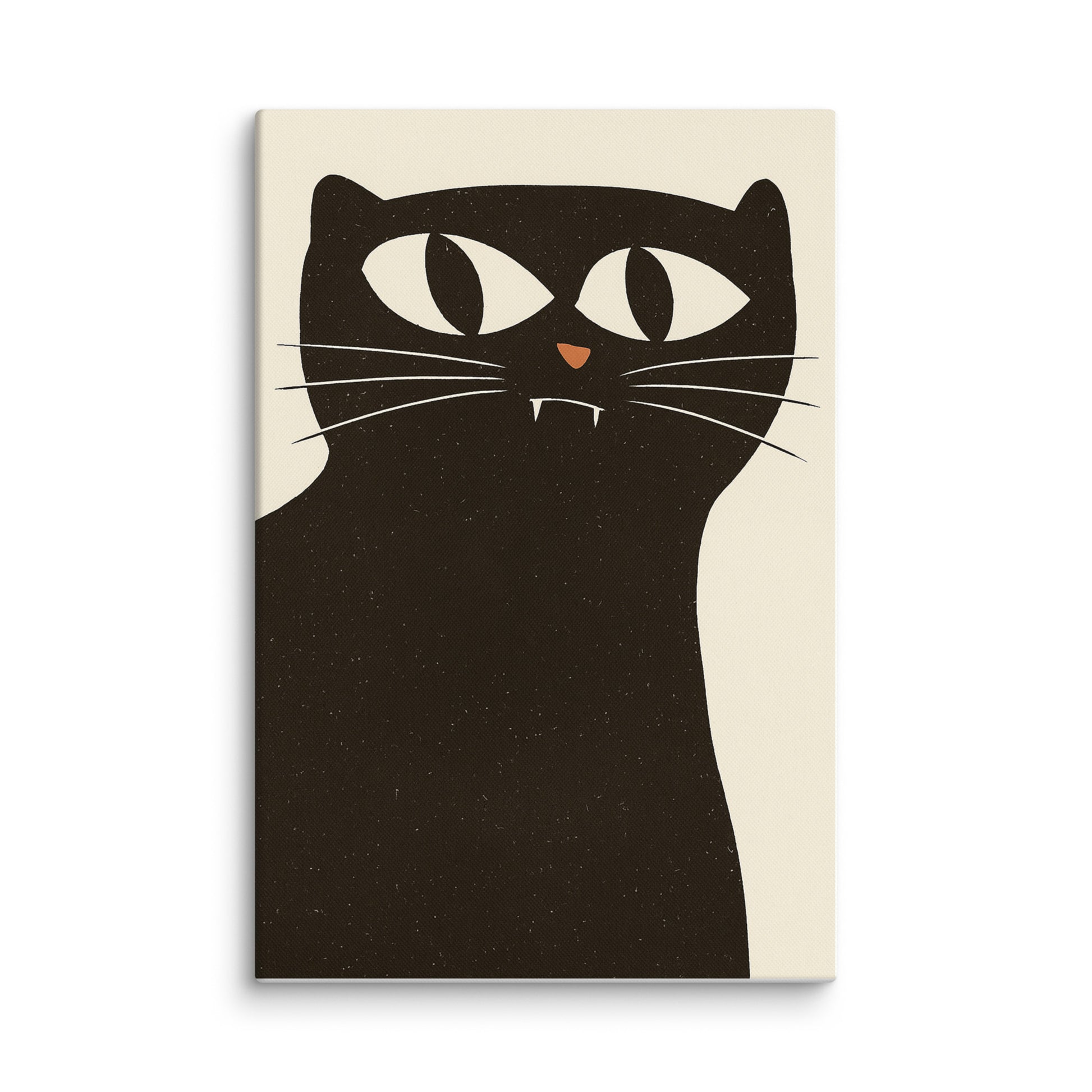 Stylized Black Cat Wall Art Print – Modern Minimalist Feline Canvas 40″×60″ - Masterpiece Print