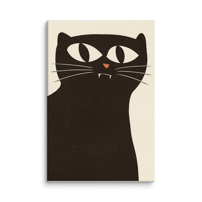 Stylized Black Cat Wall Art Print – Modern Minimalist Feline Canvas 40″×60″ - Masterpiece Print