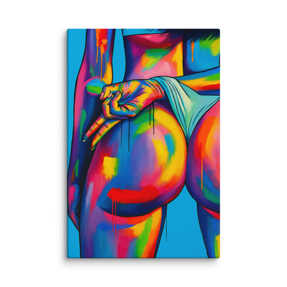 Vibrant Abstract Nude Wall Art – Bold Sensual Female Canvas 40″×60″ - Masterpiece Print