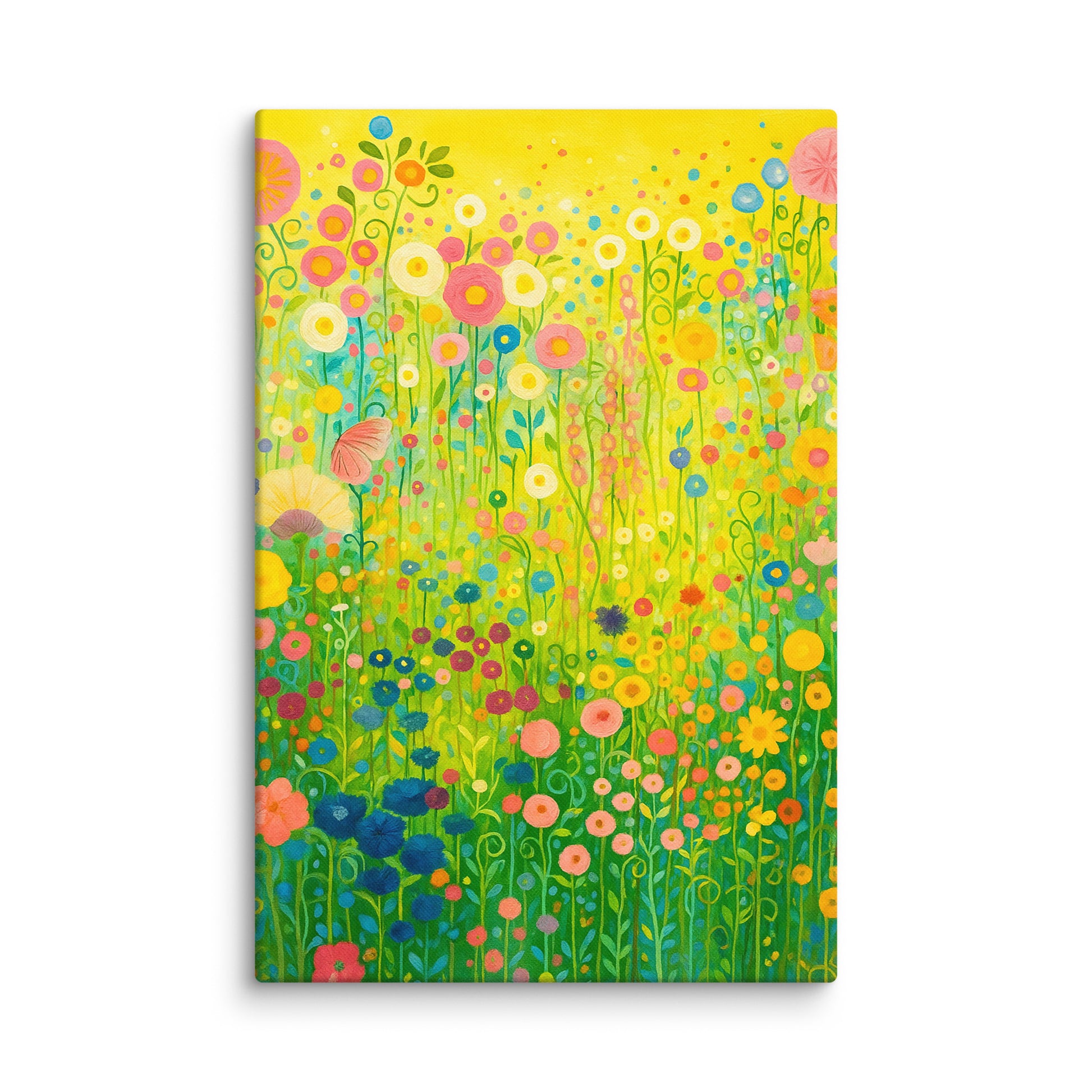 Vibrant Blooming Meadow Floral Wall Art Print – Colorful Extra Large Canvas 40″×60″ - Masterpiece Print