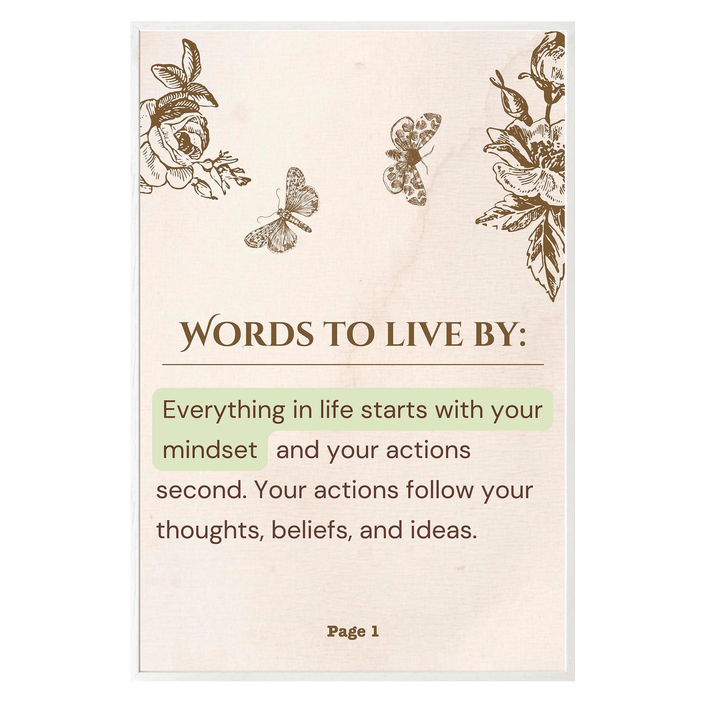 Words to Live By - Framed Print - Masterpiece Print