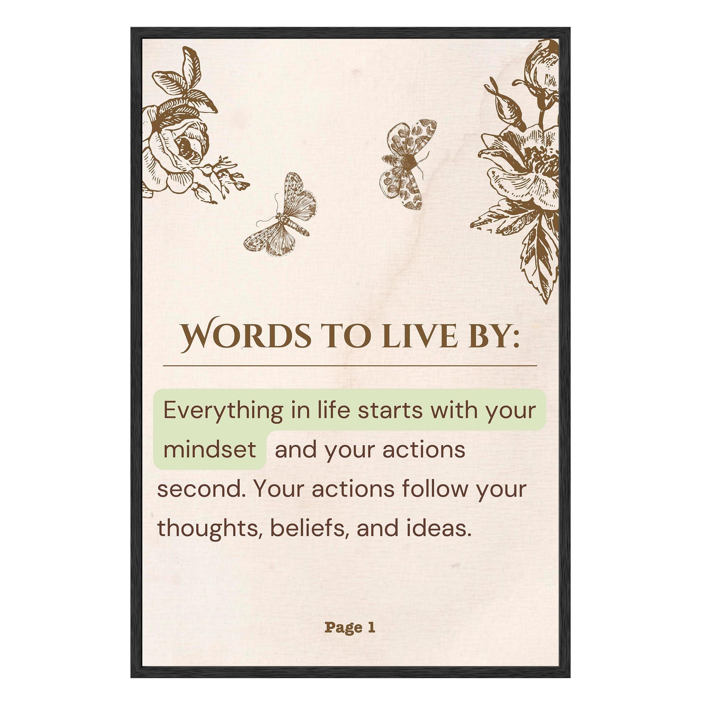 Words to Live By - Framed Print