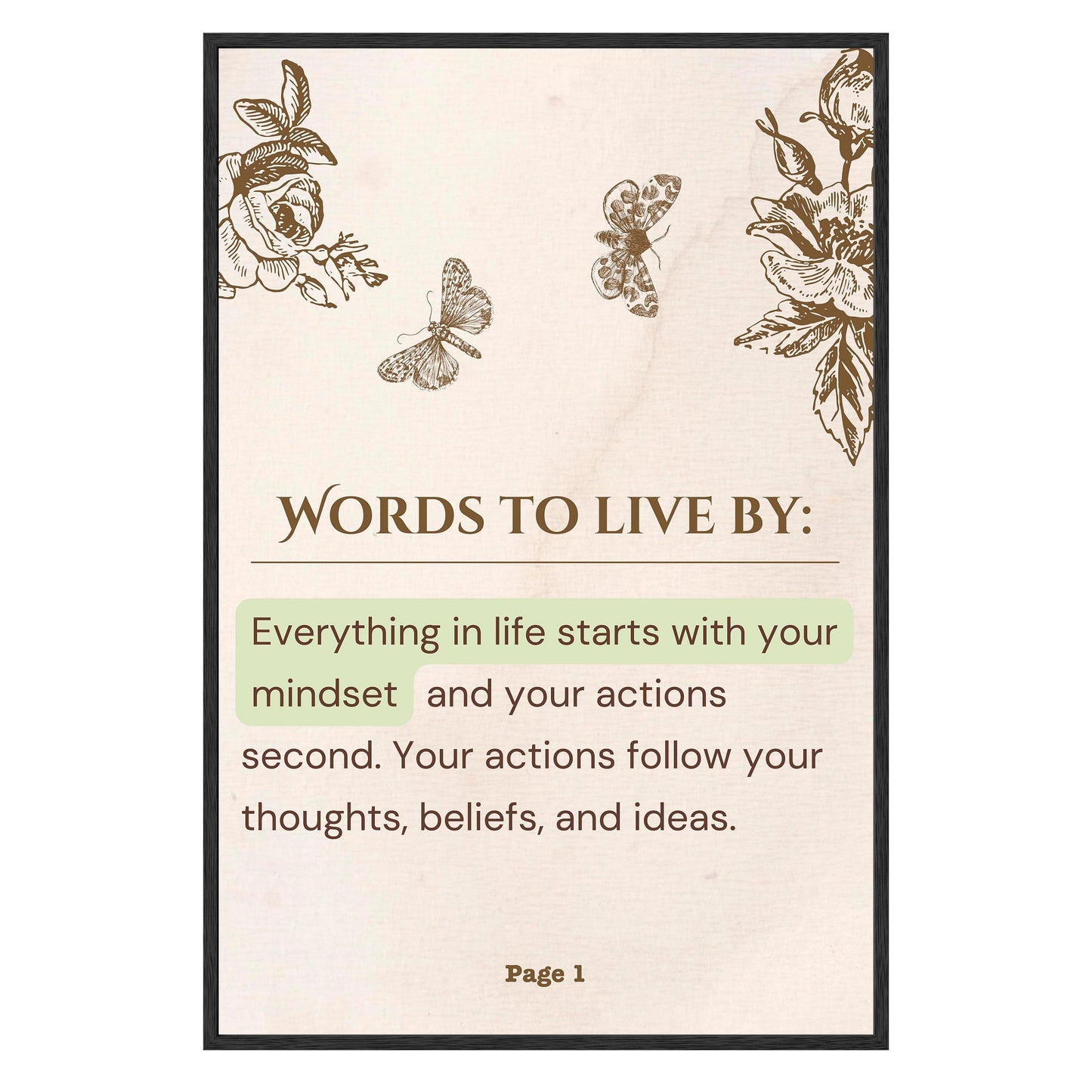 Words to Live By - Framed Print