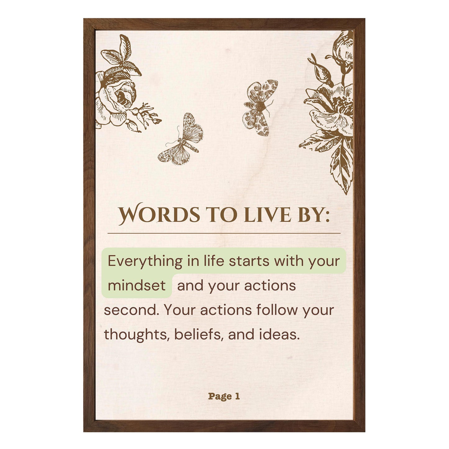 Words to Live By - Framed Print