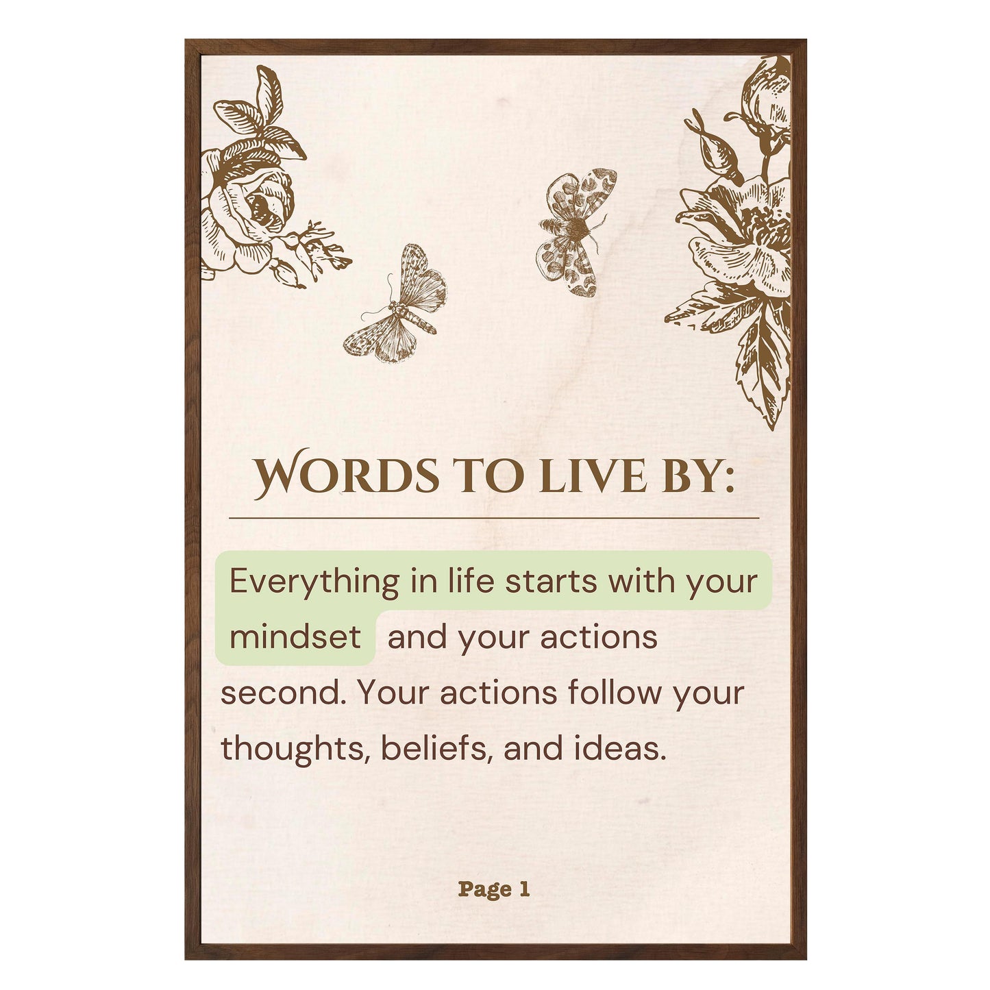 Words to Live By - Framed Print