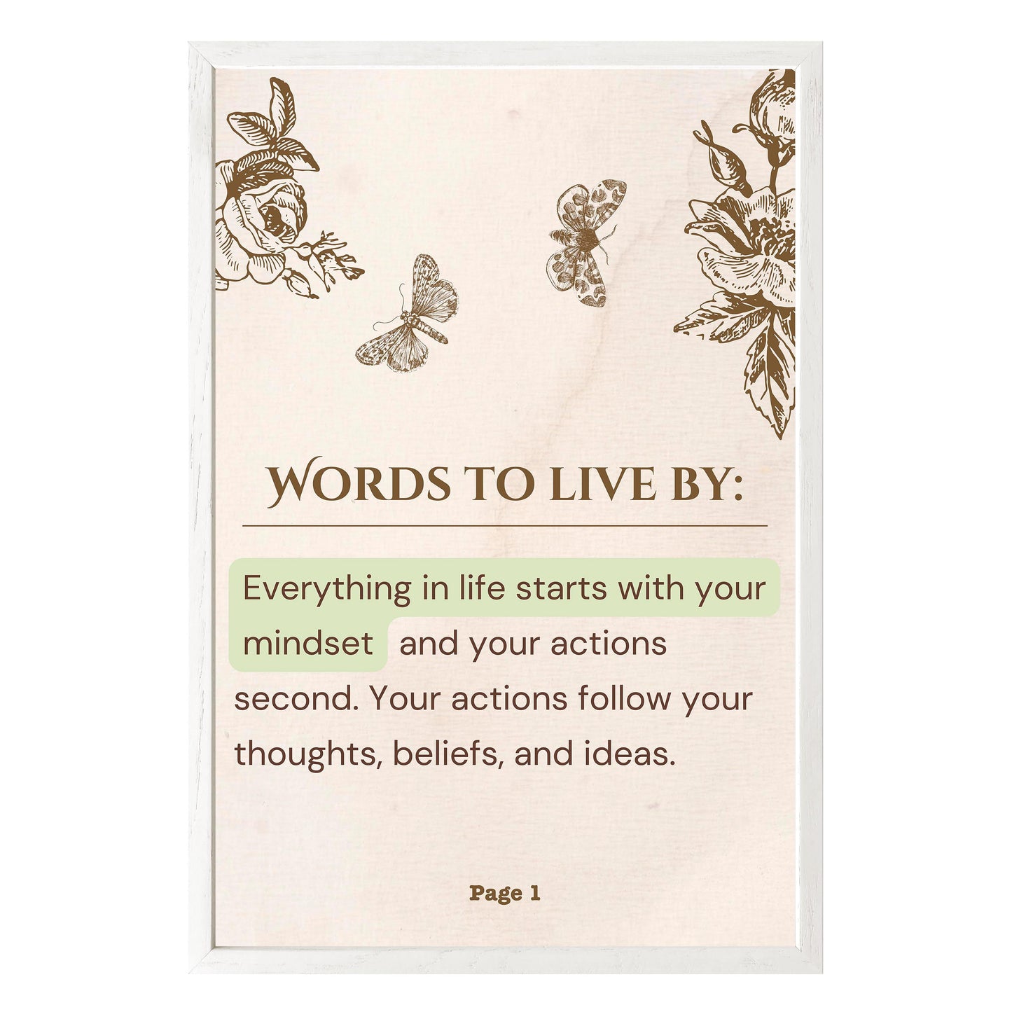 Words to Live By - Framed Print