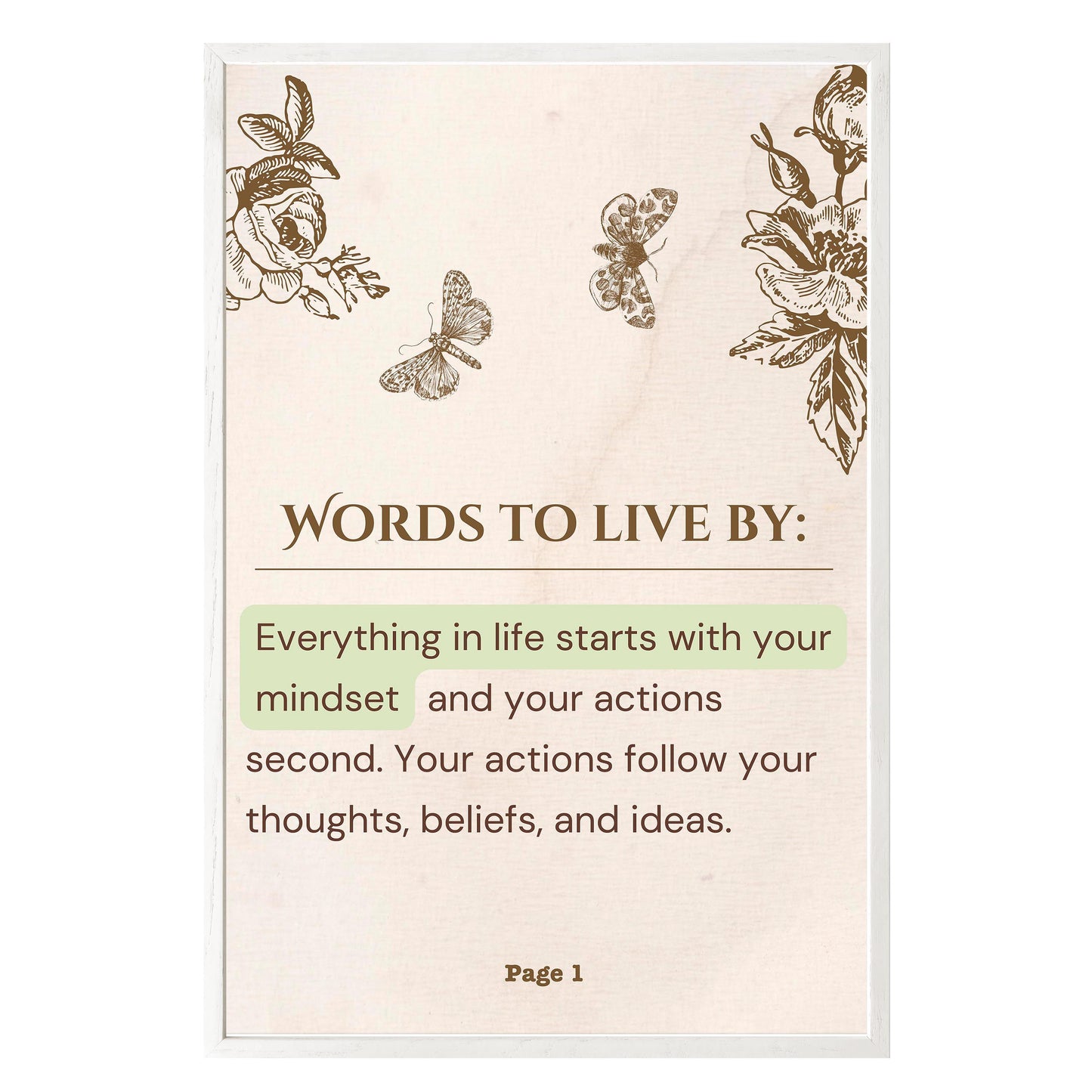 Words to Live By - Framed Print