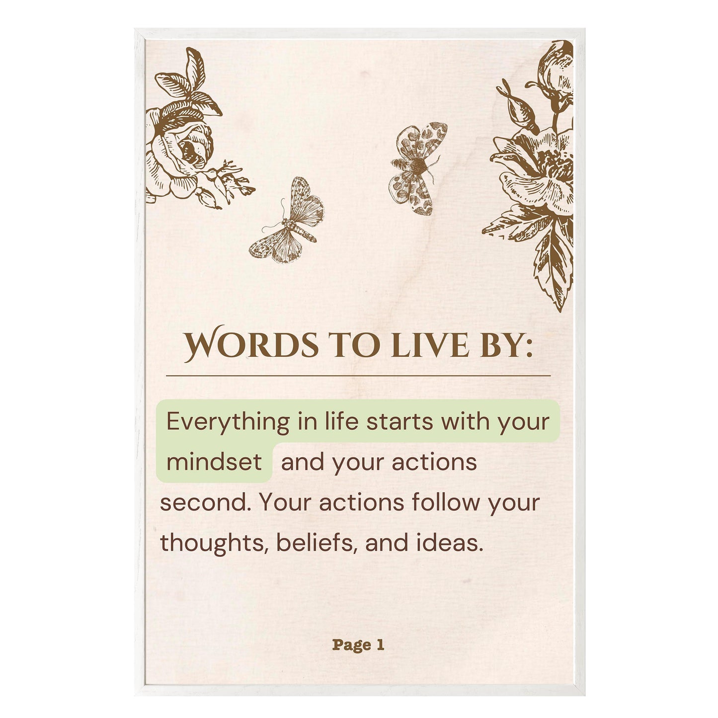 Words to Live By - Framed Print