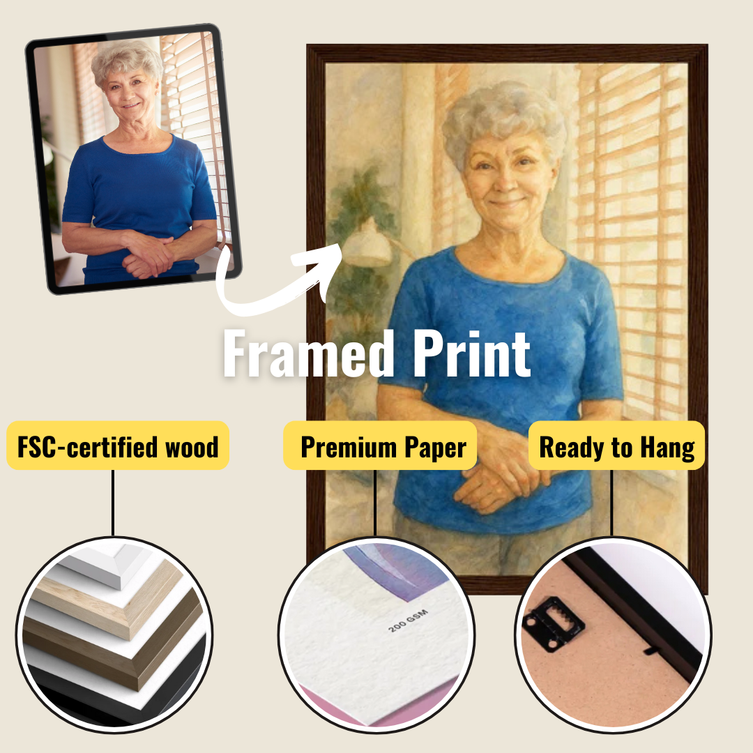 Personalized Mom Portrait – Framed Print